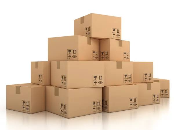 Packed items sealed with heavy-duty tape and protective wrap